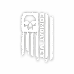 Skull Combat Veteran Flag   Precision Cut Decal